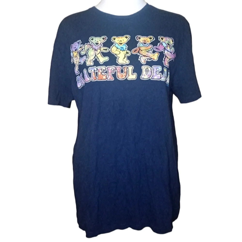 Grateful Dead The Dye Bears TShirt Navy Blue Jerry Garcia Size Medium